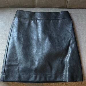 NWT JCrew Black Leather Skirt (faux)